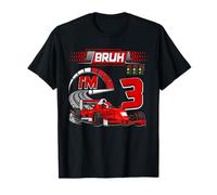 3rd Birthday Bruh Racing Car Party Outfit 3 Year Old Boys Maglietta