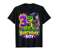 3rd Birthday Dinosaur Wizard T Rex Boy 3 Years Old Kids Maglietta