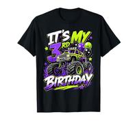 3rd Birthday Monster Truck Party 3 Years Old Boys Theme Maglietta