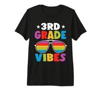 3rd Grade Back To School Sunglasses Vibes Retro First Day Maglietta Premium