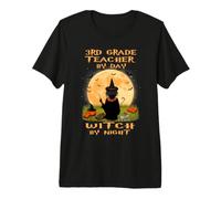 3rd Grade Teacher By Day Witch By Night Halloween Costume Maglietta Premium