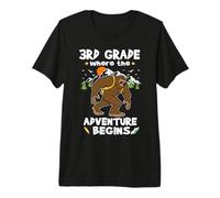 3rd Grade Where The Adventure Begins Back To School Bigfoot Maglietta Premium
