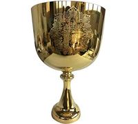 3RD Octave circa 19,1 cm 24 K oro cristallo canto calice & Grail con OM intagliato design perfetto chakra G Note perfetto 440 HZ per il suono Healingrd