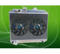 3Row Aluminum Radiator+fan For 1941-1952 42 43 44 45 46 JEEP Willys MB CJ-2A M38