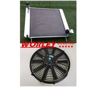 3ROW Aluminum radiator + fan for Jaguar XKE 3.8L 1961 1962 1963 1964 manual new