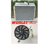 3ROW Radiator for CHEVROLET CORVETTE C1 BLUE FLAME 235 IN3(3.9I) L6 53-55 + FAN