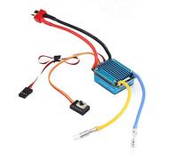 3S 160A Waterproof Brushed ESC with 5V 1A BEC and T Plug, Electronic Speed Controller for 1/12 or Larger RC Cars, Aluminum Alloy Housing, Bidirectional Operation