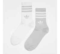 adidas Originals - Confezione da 2 paia di calzini argento metallizzato / bianco con 3 strisce glitterate 40-42