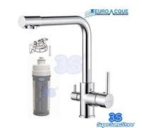 3S KIT MICROFILTRAZIONE ACQUA POTABILE CUCINA + RUBINETTO A 3 VIE RIVER ARGENTO