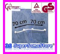 3S MANIGLIONE MANIGLIA BAGNO ANGOLARE di SICUREZZA 70x70 cm GOMAN ZA01/01 - D.32