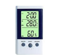 3S SuperSamaStore DT-2 Termometro Igrometro Digitale da Parete con Sonda 2 Metri e Display LCD, Stazione di Misurazione Temperatura Interna Esterna, Umidità e Ora