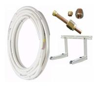 Kit installazione climatizzatore mono - 2 mt rame 1/4'' + 1/2'' con staffa a par