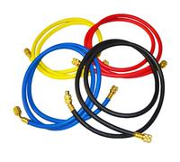 3S SuperSamaStore Kit Fruste per Gas R410A, Set 4 Tubi Flessibili Professionali per Ricarica Refrigerante in Impianti Climatizzazione, con Premispillo e Attacchi 5/16" Sae, 150 Cm