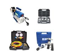 3S SuperSamaStore Kit Professionale Installatori Impianti Condizionamento con Strumenti Manutentori: Pompa del Vuoto Bistadio 70 Lt R32, Set Manometri 4 Vie, Cartellatrice, Chiave Dinamometrica
