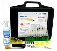 3S SuperSamaStore Kit Rilevamento Fughe Condizionatore con Tracciante Brilliant in Dosi, Kit Cercafughe UV Professionale con Adattatori per Gas Refrigeranti, Lampada 9 Led, Occhiali e Valigetta