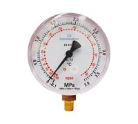 3S SuperSamaStore Manometro Alta Pressione per Gas R290, Misuratore Pressione Refrigerazione Diametro 80 Mm, Doppia Scala MPa e Temperatura °C, Attacco 1/8" Npt Maschio Verticale