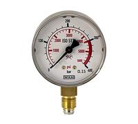 3S SuperSamaStore Manometro Professionale 0-400 Bar per Azoto, Attacco Maschio 1/4" con Guarnizione