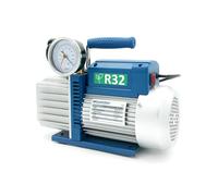 3S SuperSamaStore Pompa Vuoto per Condizionatori, 100 Lt/Min - Bistadio | Vacuum Pump a Due Stadi, con Elettrovalvola e Vacuometro, Pompa per il Vuoto Professionale Omologata per Gas R32