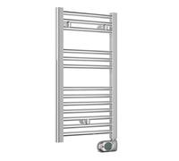 3S SuperSamaStore Radiatore Scaldasalviette Elettrico Cortina Evo con Termostato Digitale, Termoarredo da Bagno con Cavo, Programmazione Settimanale, Cromato, 150W, 72 x 40 Centimetri