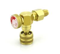 3S SuperSamaStore SH90-516 Rubinetto di Intervento 5/16" SAE a Squadra 90°, Valvola Shut-Off per Impianti Gas R404 - R134, Attacco Maschio - Femmina, Ottone