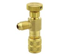 3S SuperSamaStore SHD-014 Rubinetto Shut-Off 1/4" Sae per Bombole Gas Refrigerante R404 - R134, Valvola di Intervento per Impianti Climatizzazione, Hvac e Frigoristi, Ottone