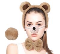 3Set Fasce Orsetto Fluffy in Tessuto Morbido Per Eventi E A Tema