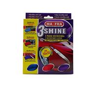 Ma-Fra, 3Shine, Tris Panni in Microfibra per Pulizia Vetri, Esterni ed Interni Auto, Multicolore