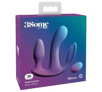 Estasi Totale 3Some - Vibratore Triplo Ricaricabile con Telecomando (Viola)