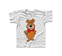 3styler T-Shirt Bambino Bubu 2 - L'amico dell'orso Yoghi - Yellostone Park - Linea Classic - 100% Cotone 185 gr/mq (7/8 Anni, Bianco)