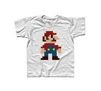 3styler T-Shirt Bambino Mario - Pixel Version - Linea Classic - 100% Cotone 185 gr/mq