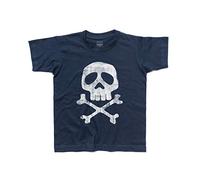 3styler T-Shirt Bambino Teschio Jolly Roger Flag Bandiera Pirata - Capitan t-Shirt - Linea Classic - 100% Cotone 185 gr/mq (7/8 Anni, Blu)