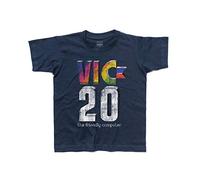 3styler T-Shirt Bambino VIC-20 - The Friendly Home Computer - Linea Classic - 100% Cotone 185 gr/mq (5/6 Anni, Blu)