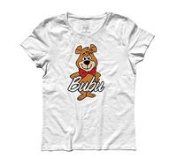 3styler T-Shirt Donna Bubu 1 - L'amico dell'orso Yoghi - Boboo Bear - Yellowstone Park - Linea Classic - 100% Cotone 185 gr/mq (M, Bianco)
