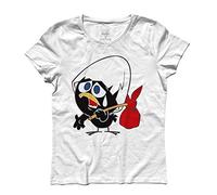 3styler T-Shirt Donna Calimero 2 - Il Pulcino Tutto Nero - Carosello - Linea Classic - 100% Cotone 185 gr/mq (M, Bianco)