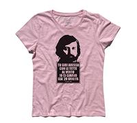 3styler T-Shirt Donna Eskimo - Francesco Guccini - Linea Classic - 100% Cotone 185 gr/mq (L, Rosa)