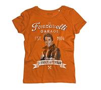 3styler T-Shirt Donna Fonzie - The Fonz Happy Days - Linea Vintage - Cotone Organico 140 gr/mq