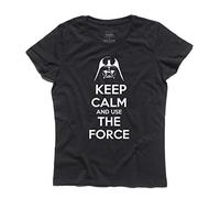 3styler T-Shirt Donna Keep Calm And Use The Force - Fener Shirt - Linea Classic - 100% Cotone 185 gr/mq (S, Nero)
