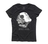 3styler T-Shirt Donna Morte Nera Epic Fail - Death Star - Linea Classic - 100% Cotone 185 gr/mq (M, Nero)
