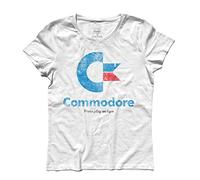 3styler T-Shirt Donna Press Play on Tape - The Home Computer 64 - Linea Classic - 100% Cotone 185 gr/mq (M, Bianco)