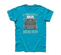 3styler T-Shirt Uomo all Work And No Play Make Jack a Dull Boy Overlook Hotel - Maglietta Horror Cinema Film Cult Idea Compleanno - Linea Classic - 100% Cotone 185 gr/mq (M, Azzurro)