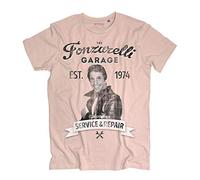 3styler T-Shirt Uomo Fonzie - The Fonz Happy Days - Linea Vintage - Cotone Organico 140 gr/mq
