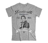 3styler T-Shirt Uomo Fonzie - The Fonz Happy Days - Linea Vintage - Cotone Organico 140 gr/mq