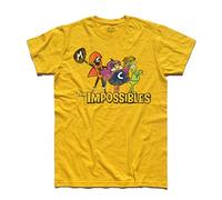 3styler T-Shirt Uomo Gli Impossibili - The Impossible - Coil Man, Flud Man, Multi Man e Big D - Cartoni Anni 70 - Linea Classic - 100% Cotone 185 gr/mq (XXL, Giallo)