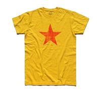 3styler T-Shirt Uomo Stella Rossa - Red Star - Revolution Shirt - Linea Classic - 100% Cotone 185 gr/mq (M, Giallo)