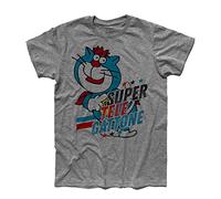 3styler T-Shirt Uomo Supertelegattone - Gatto Azzurro Carosello - Super Telegattone - Linea Classic - 100% Cotone 185 gr/mq (L, Grigio Melange)