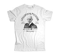 3styler T-Shirt Uomo Tenente Kojak - Lollipops Tester - Linea Vintage - Cotone Organico 140 gr/mq
