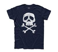 3styler T-Shirt Uomo Teschio Jolly Roger Flag Bandiera Pirata - Capitan t-Shirt - Linea Classic - 100% Cotone 185 gr/mq (M, Blu)