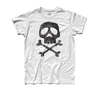 3styler T-Shirt Uomo Teschio Jolly Roger Flag Bandiera Pirata - Capitan t-Shirt - Linea Classic - 100% Cotone 185 gr/mq (M, Bianco)