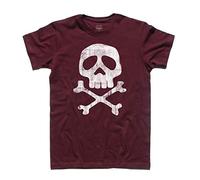 3styler T-Shirt Uomo Teschio Jolly Roger Flag Bandiera Pirata - Capitan t-Shirt - Linea Classic - 100% Cotone 185 gr/mq (XXL, Bordeaux)