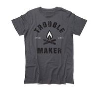 3styler T-Shirt Uomo Troublemaker Trouble Maker - Piantagrane combina guai Problemi - Linea Vintage - Cotone Organico 140 gr/mq